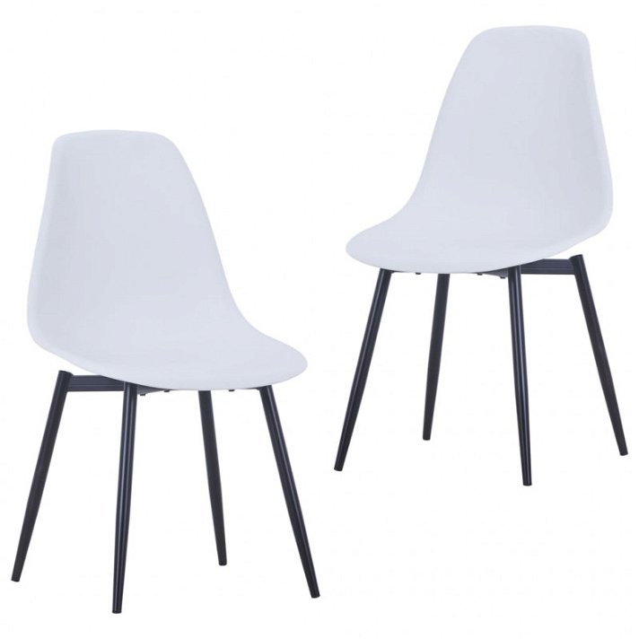 Set di sedie di polipropilene bianco Vida XL