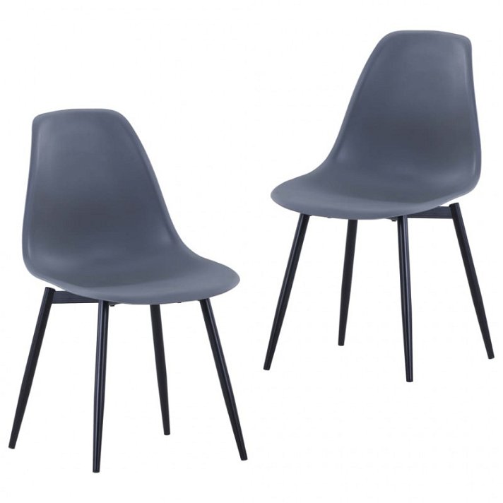 Set di sedie di polipropilene grigio Vida XL