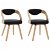 Conjunto de cadeiras modernas de madeira curvada preto e castanho-claro Vida XL