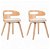 Conjunto de 2 cadeiras de design contemporâneo de cor castanho-claro estofado com couro sintético de cor creme VidaXL