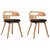 Conjunto de 2 cadeiras fabricadas em madeira maciça castanho-claro e estofado em couro sintético de cor preto VidaXL