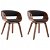 Set di 2 sedie con braccioli realizzati in legno curvo grigio e marrone scuro Vida XL