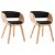 Conjunto de 2 cadeiras fabricadas com madeira curvada e couro sintético de cor preto e castanho claro VidaXL