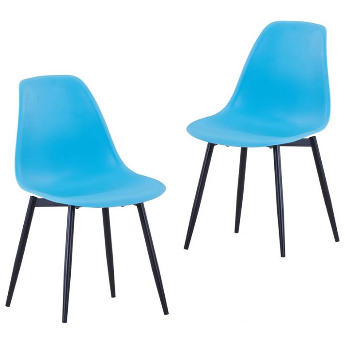 Conjunto de cadeiras de polipropileno azul Vida XL