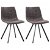 Conjunto de 2 cadeiras com pernas metálicas estofadas com couro sintético de cor castanho VidaXL