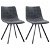 Pack de 2 sillas con patas metálicas tapizadas con cuero sintético color negro VidaXL