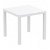 Table d'extérieur de forme carrée de 80 cm en résine avec finition de couleur blanche Ares Garbar
