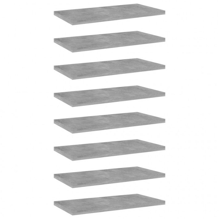 Lot de 8 étagères de 40 x 20 cm en bois aggloméré avec finition gris béton VidaXL