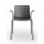 Pack de sillas con apoyabrazos fabricadas en fibra de vidrio colores negro y gris Skin Resol