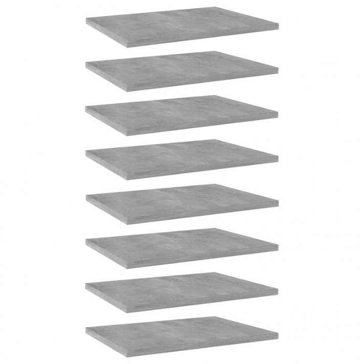 Lot de 8 étagères de 40 x 30 cm en bois aggloméré avec finition gris béton VidaXL
