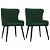Pack de 2 sillas con reposabrazos acolchadas de terciopelo con patas de metal verde VidaXL
