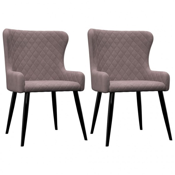 Set di 2 sedie con braccioli imbottite in velluto e gambe in metallo rosa VidaXL