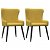 Set di 2 sedie in velluto imbottite con braccioli e gambe in metallo giallo VidaXL