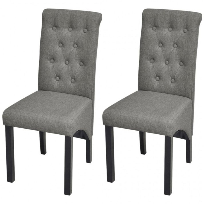 Set di sedie per sala da pranzo di tessuto grigio chiaro Vida XL