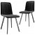 Conjunto de cadeiras com estofado de veludo de cor preto com pernas metálicas VidaXL