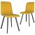 Conjunto de cadeiras de veludo com estofado de cor amarela e pernas metálicas amarela Vida XL