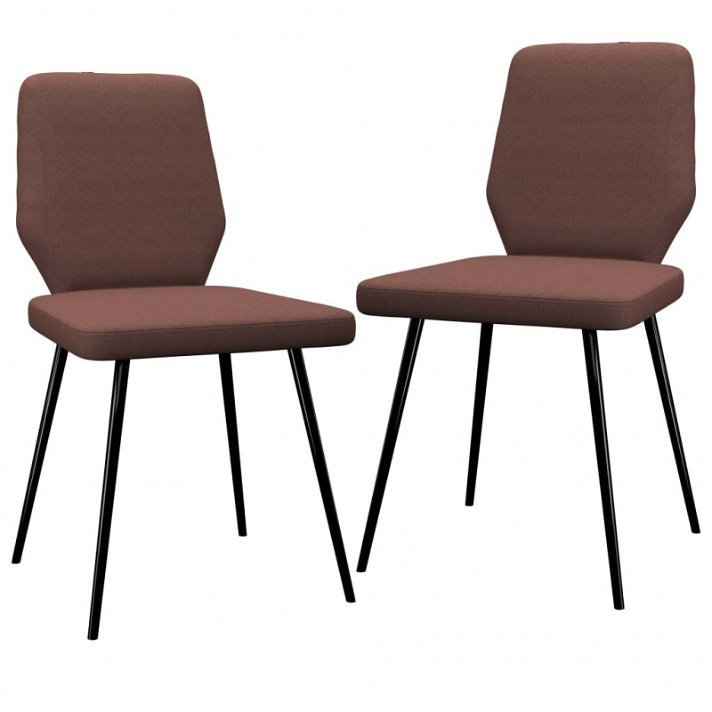 Conjunto de cadeiras fabricadas com madeira compensada e tecido de cor castanho VidaXL