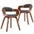 Set di 2 sedie in stile moderno realizzate in legno e rivestite in tessuto grigio scuro VidaXL