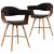 Conjunto de cadeiras com encosto curvado com apoio de braços e pernas de faia de cor preto VidaXL
