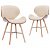 Conjunto de cadeiras acolchoadas de madeira curvada e couro sintético cor de creme e castanho-escuro VidaXL