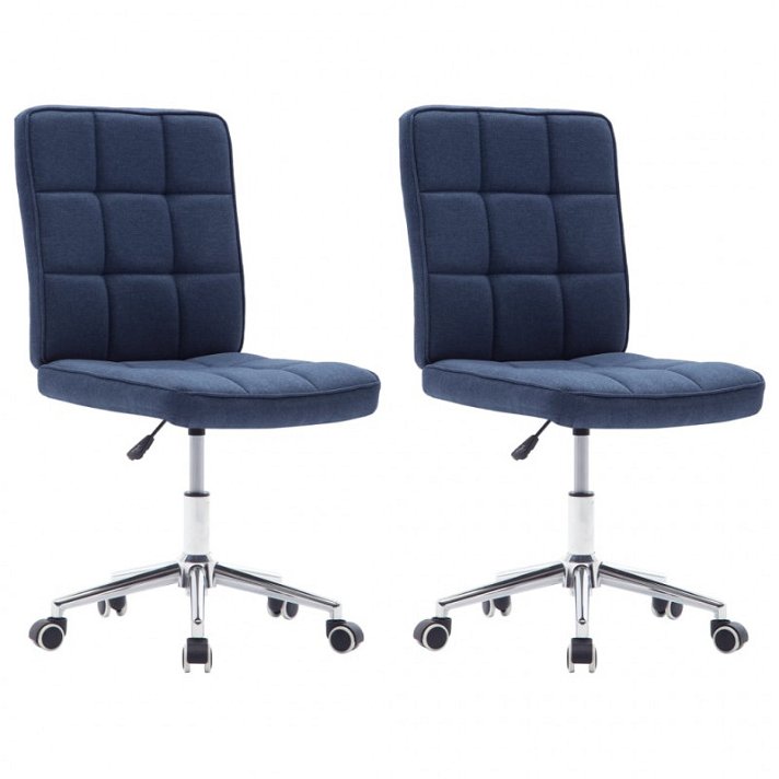 Pack de sillas giratorias de tela azul VidaXL