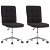 Set di 2 sedie girevoli regolabili in altezza realizzate in tessuto di colore nero VidaXL