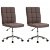 Set di 2 sedie girevoli ergonomiche realizzate in tessuto di colore grigio tortora VidaXL