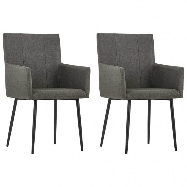 Conjunto de cadeiras estilo moderno com apoio para braços com tecido de cor cinzento taupe VidaXL
