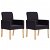 Conjunto de cadeiras fabricadas com madeira e estofada de couro artificial de cor castanho escuro VidaXL