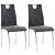 Conjunto de cadeiras fabricadas com pernas metálicas e estofado similar a couro de cor preto VidaXL