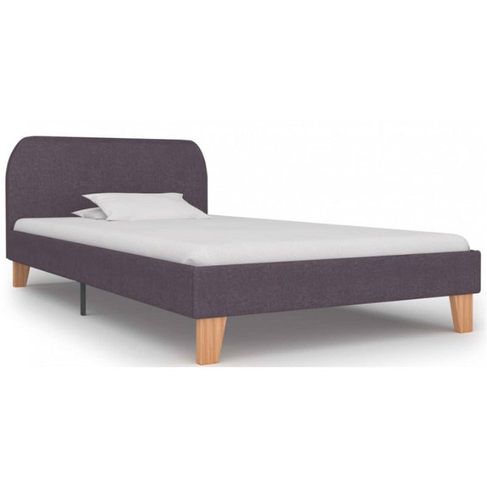 Estructura de cama de tela gris topo 90x200 cm VidaXL