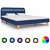 Estrutura de cama com LED tecido azul Vida XL