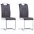 Conjunto de cadeiras fabricadas com aço e couro sintético de cor cinzento VidaXL