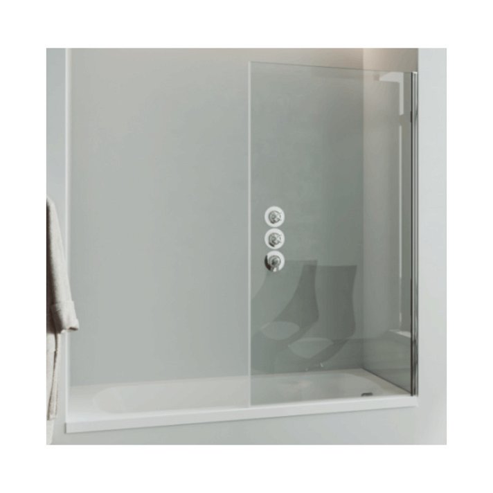 Mampara de ducha reversible con 1 abatible elaborada de vidrio transparente Combi Vulcan Bath