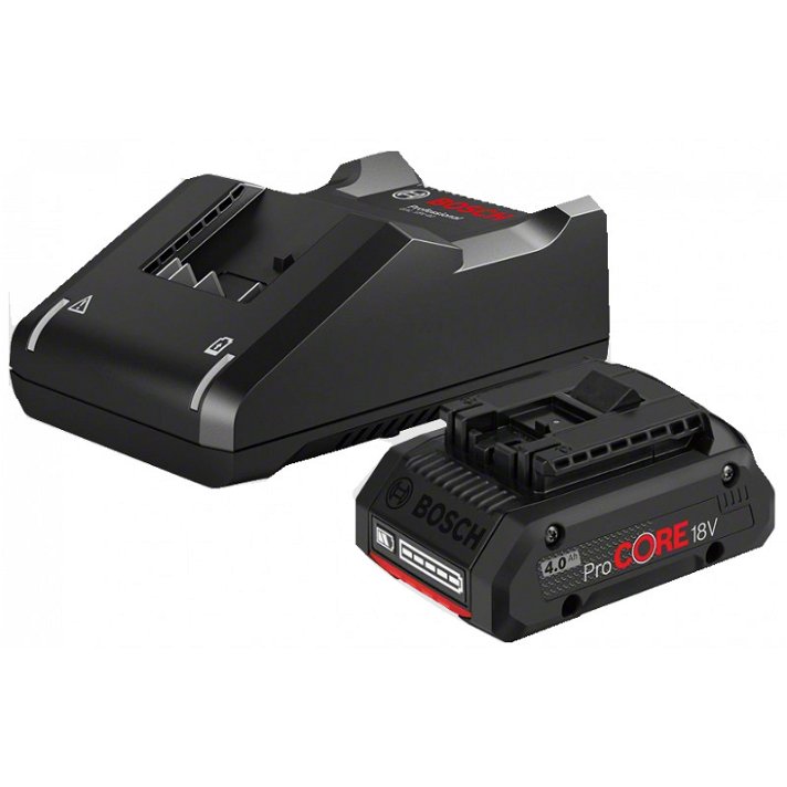 Pack de cargador y batería PROCORE 18V 4.0Ah + GAL 18v-40 negro Professional Bosch