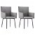 Pack de sillas de terciopelo estilo moderno gris VidaXL