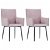 Set di sedie di velluto stile moderno rosa Vida XL
