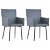 Set di sedie di pelle scamosciata sintetica stile moderno grigio Vida XL