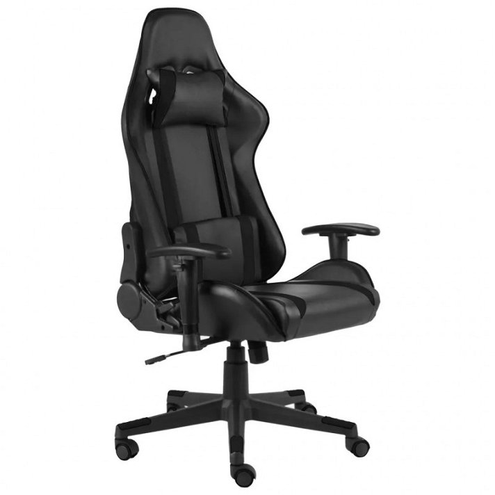 Cadeira de escritório reclinável de couro sintético preto Vida XL