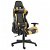 Cadeira de escritório reclinável de couro sintético preto e dourado Vida XL