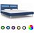 Estructura de cama LED tela azul VidaXL