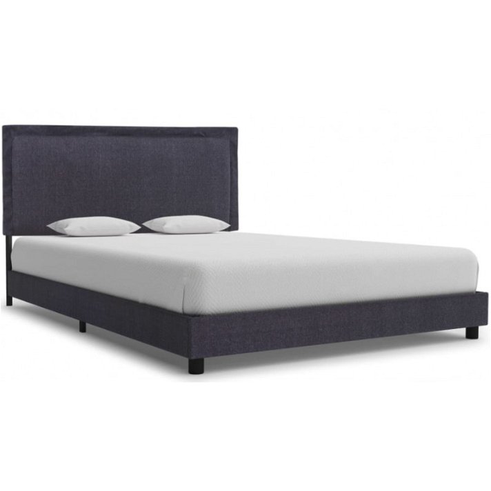 Estructura de cama de tela color gris oscuro VidaXL