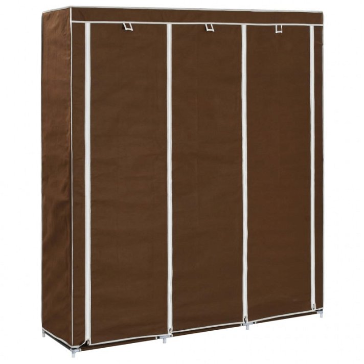 Armario plegable con compartimentos de tela marrón Vida XL