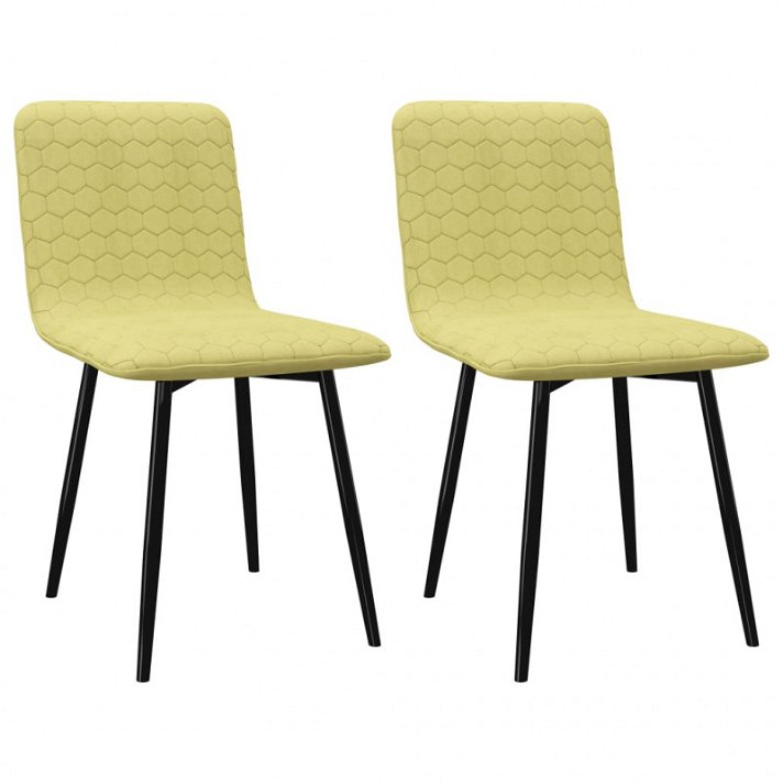 Pack de sillas de tela con diseño de hexágonos verde VidaXL