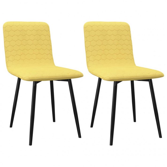 Lot de chaises en tissu avec motif hexagonal jaune VidaXL