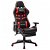 Cadeira com apoio de pés gaming de couro sintético preto e vermelho Vida XL