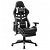 Cadeira com apoio de pés gaming de couro sintético preto e branco Vida XL