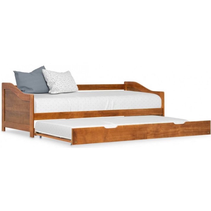 Estructura de sofá cama madera de pino color marrón miel 90x200 cm VidaXL