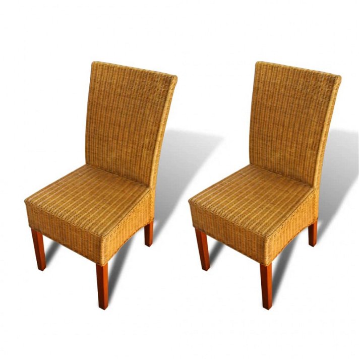 Pack de sillas de ratán marrón Vida XL