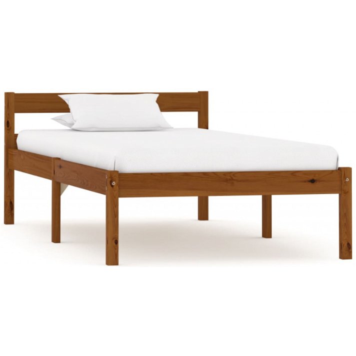 Estructura de cama madera maciza pino color marrón miel VidaXL